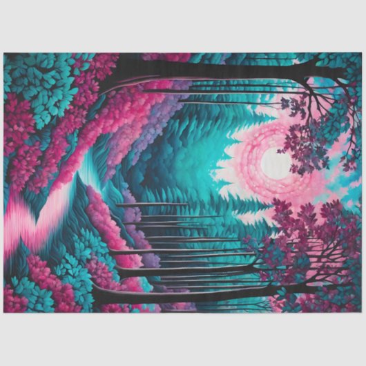 カラフルろうけつ染めフォレストアートティッシュペーパー 薄葉紙 (正面)