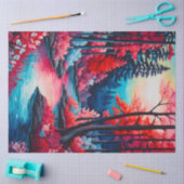 カラフルろうけつ染めフォレストアートティッシュペーパー 薄葉紙 (クラフト)