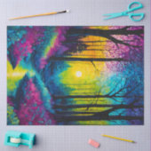 カラフルろうけつ染めフォレストアートティッシュペーパー 薄葉紙 (クラフト)