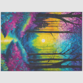 カラフルろうけつ染めフォレストアートティッシュペーパー 薄葉紙