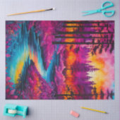 カラフルろうけつ染めフォレストアートティッシュペーパー 薄葉紙 (クラフト)