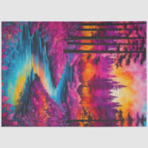 カラフルろうけつ染めフォレストアートティッシュペーパー