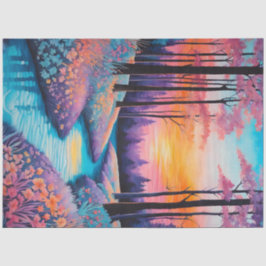 カラフルろうけつ染めフォレストアートティッシュペーパー 薄葉紙