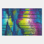 カラフルろうけつ染めフォレストアートラッピング紙シート ラッピングペーパーシート (正面3)