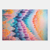 カラフルろうけつ染めフォレストアートラッピング紙シート ラッピングペーパーシート (正面3)