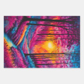 カラフルろうけつ染めフォレストアートラッピング紙シート ラッピングペーパーシート (正面3)