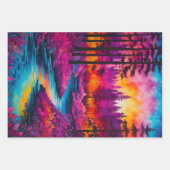 カラフルろうけつ染めフォレストアートラッピング紙シート ラッピングペーパーシート (正面)