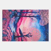 カラフルろうけつ染めフォレストアートラッピング紙シート ラッピングペーパーシート (正面)