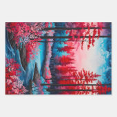 カラフルろうけつ染めフォレストアートラッピング紙シート ラッピングペーパーシート (正面3)