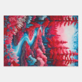 カラフルろうけつ染めフォレストアートラッピング紙シート ラッピングペーパーシート (正面2)