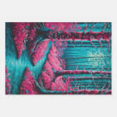 カラフルろうけつ染めフォレストアートラッピング紙シート ラッピングペーパーシート (正面3)