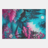 カラフルろうけつ染めフォレストアートラッピング紙シート ラッピングペーパーシート (正面2)