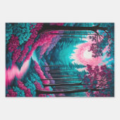 カラフルろうけつ染めフォレストアートラッピング紙シート ラッピングペーパーシート (正面)