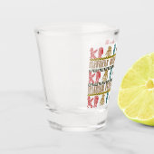 カラフルアアステカートと記号 ショットグラス (左)