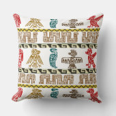 カラフルアアステカート&シンボル装飾用クッション クッション (正面)
