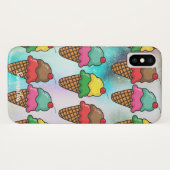 カラフルアイスクリームコーン ガーリーな世界 - 名前入りカスタムデザイン Case-Mate iPhoneケース (裏面(横))