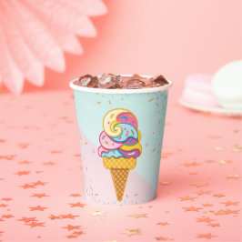 カラフルアイスクリームスコップスプリンクルベイビーシャワー 紙コップ
