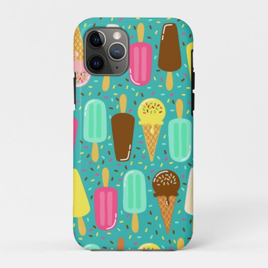 カラフルアイスクリームパターンスマホケース 夏 Case-Mate iPhoneケース (裏面)