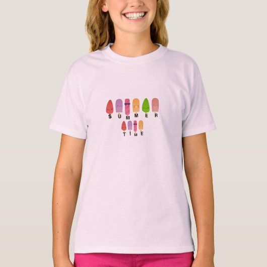 カラフルアイスクリームTシャツ 夏 Tシャツ (正面)