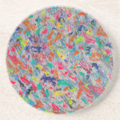 カラフルアクリルの絵を描表現 コースター (正面)