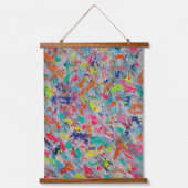 カラフルアクリルの絵を描表現 吊り下げ型タペストリー (正面)