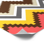 カラフルアステカトバルシボロンジグザグストライププリント ポスター (角)