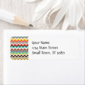 カラフルアステカトバルシボロンジグザグストライププリント ラベル (インサイチュ)