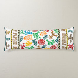 カラフルアステカパターン（の模様が）ある ボディピロー