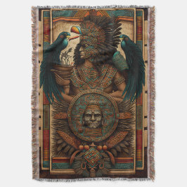 カラフルアステカ軍毛布 スローブランケット