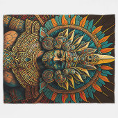 カラフルアステカ軍毛布 フリースブランケット (正面(横))