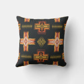 カラフルアステカ黒の南西パターン クッション (裏面)
