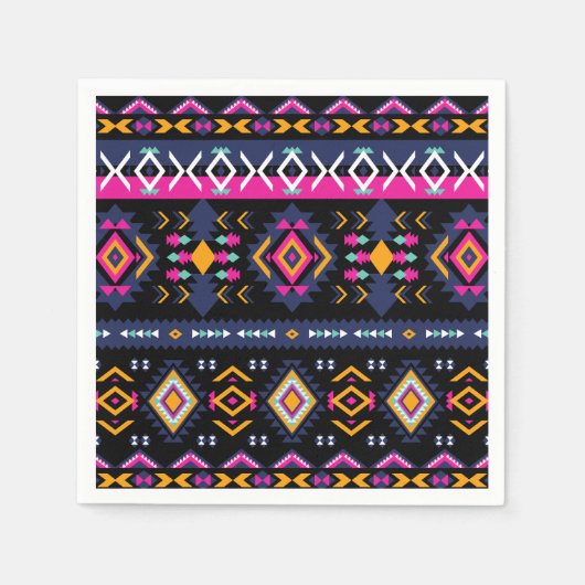 カラフルアステカ スタンダードカクテルナプキン (正面)