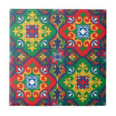 カラフルアズレジョ、赤、緑、黄 タイル (正面)