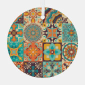 カラフルアズレ伝統的ホ瓦セット ガラスオーナメント (裏面)