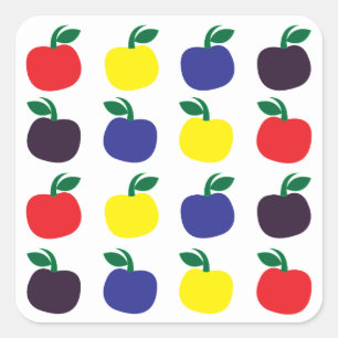 カラフルアップル フルーツ スクエアシール