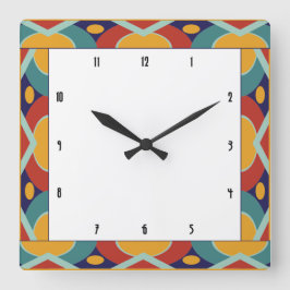 カラフルアト縁ど スクエア壁時計