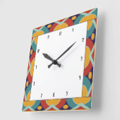 カラフルアト縁ど スクエア壁時計 (傾斜)