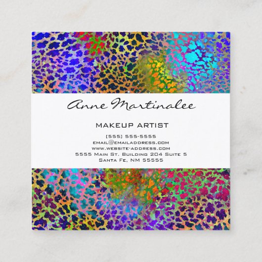 カラフルアニマルプリントスクウェア名刺 スクエア名刺 (裏面)