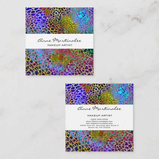 カラフルアニマルプリントスクウェア名刺 スクエア名刺 (正面/裏面)