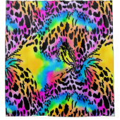 カラフルアニマルプリントパターン シャワーカーテン (正面)