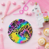 カラフルアニマルプリントパターン ペーパープレート (パーティー)