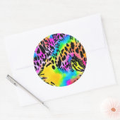カラフルアニマルプリントパターン ラウンドシール (封筒)