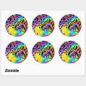 カラフルアニマルプリントパターン ラウンドシール (シート)