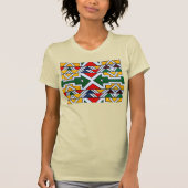 カラフルアフリカ民族部族の幾何学的ファッション Tシャツ (正面)