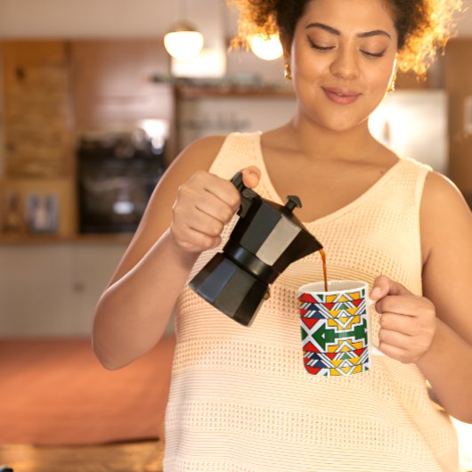 カラフルアフリカ民族部族の幾何学的飲み物用品 コーヒーマグカップ