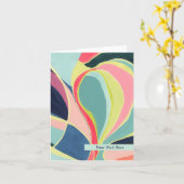 カラフルアブストラクトアート オーダーメイド グリーティングカード (黄色い花)