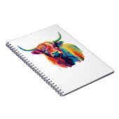 カラフルアポップ・アートのートハイランドクラシック牛Tシャツ ノートブック (右側)