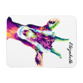 カラフルアポップ・アートのートヤギパーソナライズされた マグネット (横)