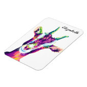 カラフルアポップ・アートのートヤギパーソナライズされた マグネット (左側)