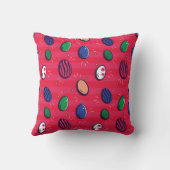 カラフルアポップ・アートのート復活祭の卵パターン クッション (裏面)